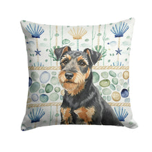 Load image into Gallery viewer, Black and Tan Lakeland Terrier Coastal Sea Glass Throw Pillow