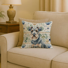 Load image into Gallery viewer, Blue Lakeland Terrier Coastal Sea Glass Throw Pillow