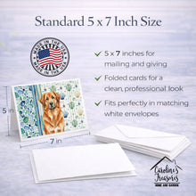 Load image into Gallery viewer, Red Leonberger Coastal Sea Glass Greeting Cards Pack of 8
