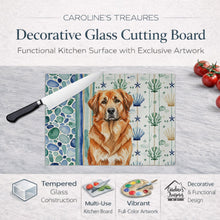 Load image into Gallery viewer, Red Leonberger Coastal Sea Glass Glass Cutting Board