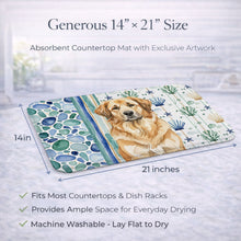 Load image into Gallery viewer, Sandy Leonberger Coastal Sea Glass Dish Drying Mat