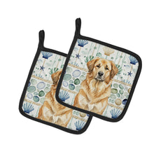 Load image into Gallery viewer, Sandy Leonberger Coastal Sea Glass Pair of Pot Holders