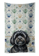 Load image into Gallery viewer, Black Lhasa Apso Coastal Sea Glass Kitchen Towel
