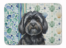 Load image into Gallery viewer, Black Lhasa Apso Coastal Sea Glass Memory Foam Kitchen Mat