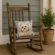 Load image into Gallery viewer, Cream Lhasa Apso Coastal Sea Glass Throw Pillow