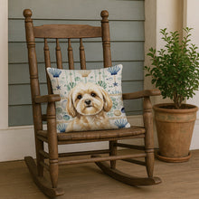 Load image into Gallery viewer, Cream Lhasa Apso Coastal Sea Glass Throw Pillow
