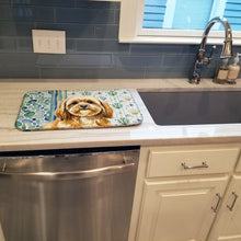 Load image into Gallery viewer, Gold Lhasa Apso Coastal Sea Glass Dish Drying Mat