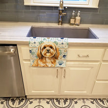 Load image into Gallery viewer, Gold Lhasa Apso Coastal Sea Glass Kitchen Towel