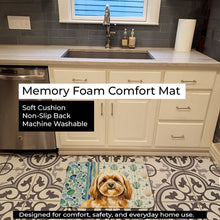 Load image into Gallery viewer, Gold Lhasa Apso Coastal Sea Glass Memory Foam Kitchen Mat