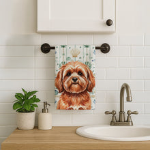 Load image into Gallery viewer, Red Lhasa Apso Coastal Sea Glass Kitchen Towel