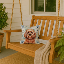 Load image into Gallery viewer, Red Lhasa Apso Coastal Sea Glass Throw Pillow