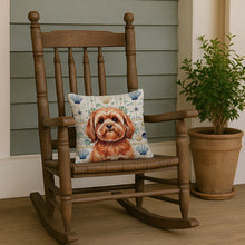 Load image into Gallery viewer, Red Lhasa Apso Coastal Sea Glass Throw Pillow