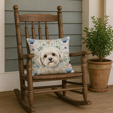 Load image into Gallery viewer, White Lhasa Apso Coastal Sea Glass Throw Pillow