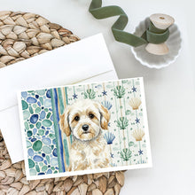 Load image into Gallery viewer, Maltipoo Coastal Sea Glass Greeting Cards Pack of 8