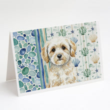 Load image into Gallery viewer, Maltipoo Coastal Sea Glass Greeting Cards Pack of 8