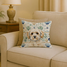 Load image into Gallery viewer, Maltipoo Coastal Sea Glass Throw Pillow