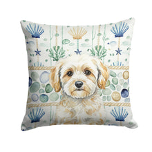 Load image into Gallery viewer, Maltipoo Coastal Sea Glass Throw Pillow