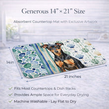 Load image into Gallery viewer, Manchester Terrier Coastal Sea Glass Dish Drying Mat