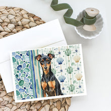Load image into Gallery viewer, Manchester Terrier Coastal Sea Glass Greeting Cards Pack of 8