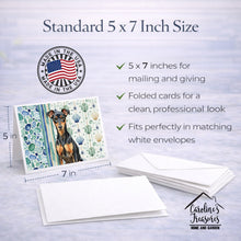 Load image into Gallery viewer, Manchester Terrier Coastal Sea Glass Greeting Cards Pack of 8