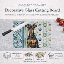 Load image into Gallery viewer, Manchester Terrier Coastal Sea Glass Glass Cutting Board