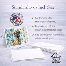 Load image into Gallery viewer, Brindle Mastiff Coastal Sea Glass Greeting Cards Pack of 8