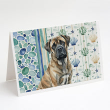 Load image into Gallery viewer, Brindle Mastiff Coastal Sea Glass Greeting Cards Pack of 8