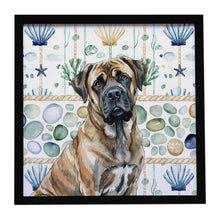 Load image into Gallery viewer, Brindle Mastiff Coastal Sea Glass Framed Metal Print