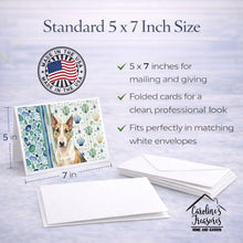 Load image into Gallery viewer, Tricolor Miniature Bull Terrier Coastal Sea Glass Greeting Cards Pack of 8