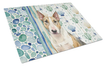 Load image into Gallery viewer, Tricolor Miniature Bull Terrier Coastal Sea Glass Glass Cutting Board