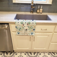 Load image into Gallery viewer, White Miniature Bull Terrier Coastal Sea Glass Kitchen Towel