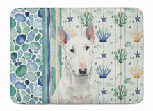 Load image into Gallery viewer, White Miniature Bull Terrier Coastal Sea Glass Memory Foam Kitchen Mat