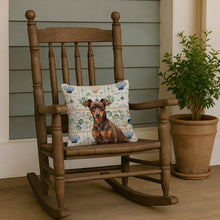 Load image into Gallery viewer, Chocolate and Rust Miniature Pinscher Min Pin Coastal Sea Glass Throw Pillow