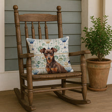 Load image into Gallery viewer, Chocolate and Rust Miniature Pinscher Min Pin Coastal Sea Glass Throw Pillow