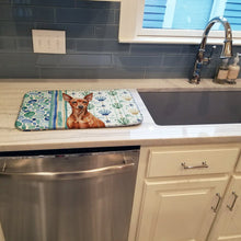 Load image into Gallery viewer, Red Miniature Pinscher Min Pin Coastal Sea Glass Dish Drying Mat