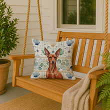 Load image into Gallery viewer, Red Miniature Pinscher Min Pin Coastal Sea Glass Throw Pillow