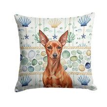 Load image into Gallery viewer, Red Miniature Pinscher Min Pin Coastal Sea Glass Throw Pillow