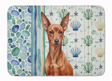 Load image into Gallery viewer, Red Miniature Pinscher Min Pin Coastal Sea Glass Memory Foam Kitchen Mat