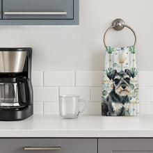 Load image into Gallery viewer, Black &amp; Silver Miniature Schnauzer Coastal Sea Glass Kitchen Towel