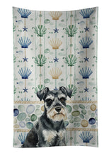 Load image into Gallery viewer, Black &amp; Silver Miniature Schnauzer Coastal Sea Glass Kitchen Towel