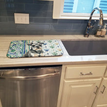 Load image into Gallery viewer, Miniature Schnauzer Coastal Sea Glass Dish Drying Mat