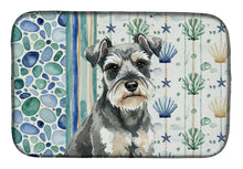 Load image into Gallery viewer, Miniature Schnauzer Coastal Sea Glass Dish Drying Mat
