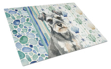 Load image into Gallery viewer, Miniature Schnauzer Coastal Sea Glass Glass Cutting Board