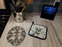Load image into Gallery viewer, Miniature Schnauzer Coastal Sea Glass Pair of Pot Holders