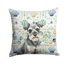 Load image into Gallery viewer, Miniature Schnauzer Coastal Sea Glass Throw Pillow