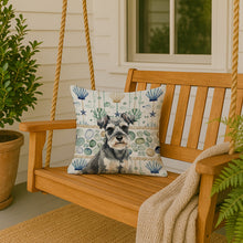 Load image into Gallery viewer, Miniature Schnauzer Coastal Sea Glass Throw Pillow