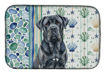 Load image into Gallery viewer, Black Neapolitan Mastiff Coastal Sea Glass Dish Drying Mat