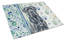 Load image into Gallery viewer, Black Neapolitan Mastiff Coastal Sea Glass Glass Cutting Board