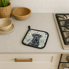 Load image into Gallery viewer, Black Neapolitan Mastiff Coastal Sea Glass Pair of Pot Holders