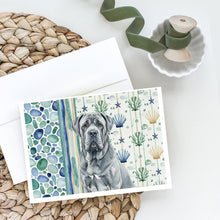 Load image into Gallery viewer, Blue Neapolitan Mastiff Coastal Sea Glass Greeting Cards Pack of 8